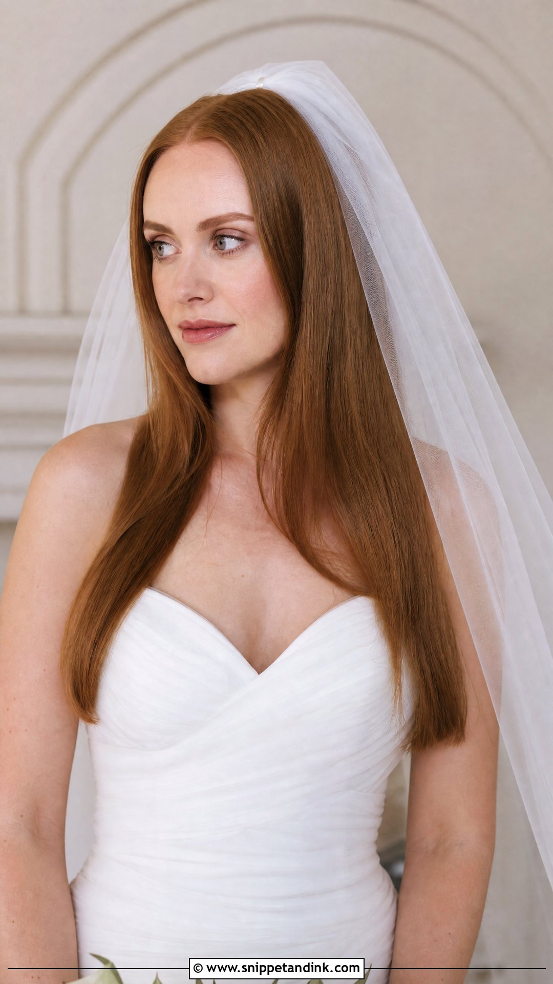 Straight Hair Down With Veil - Snippet and Ink - 20 Wedding Hairstyle for Straight Hair Ideas