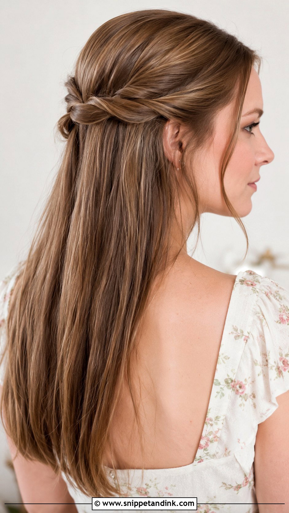 Straight Hair Half Up Twist - Snippet and Ink - 25 Wedding Guest Hairstyles Straight Hair