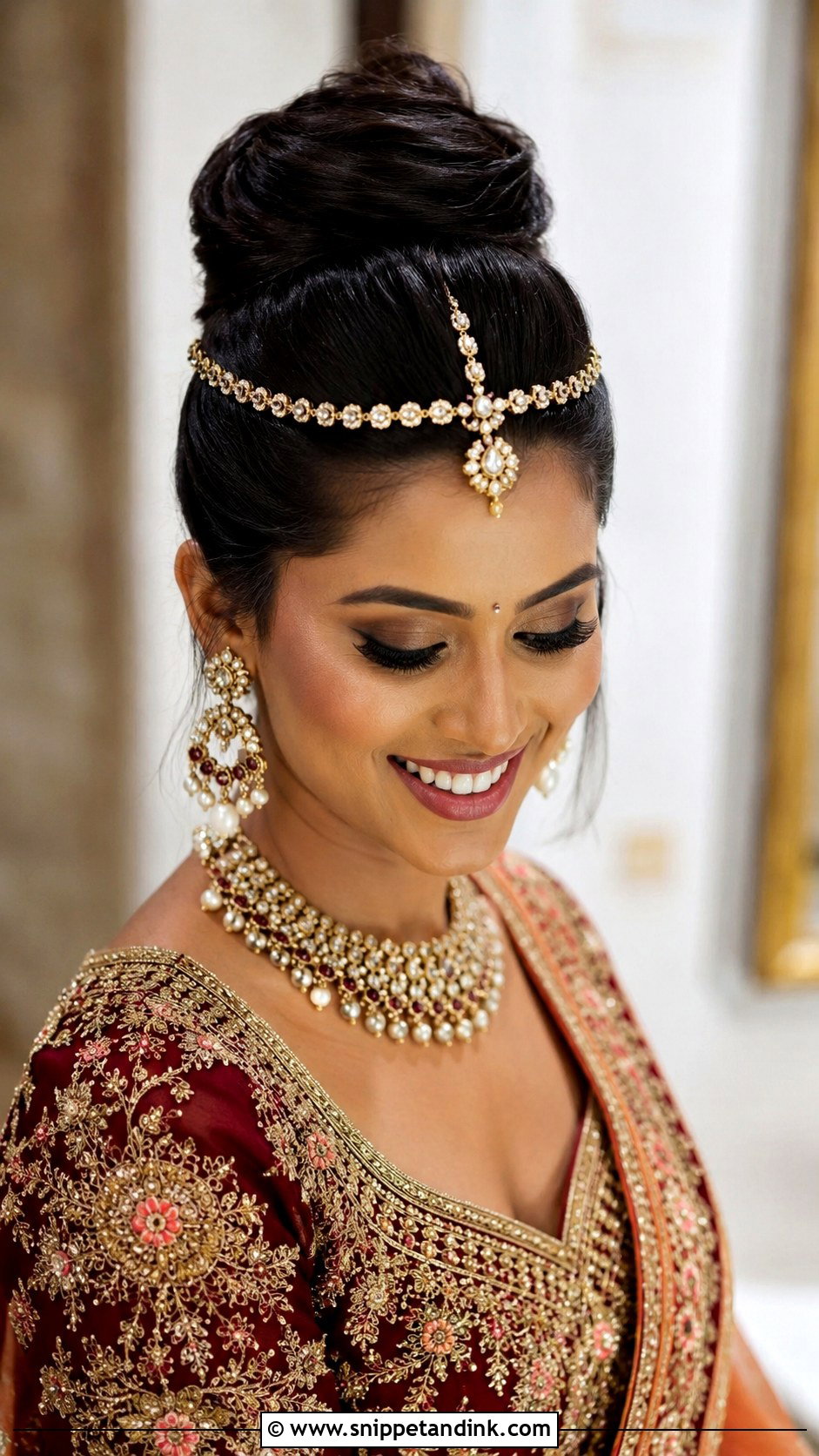 Straight Hair High Bun Indian Wedding - Snippet and Ink - 15 Straight Hairstyles Indian Wedding
