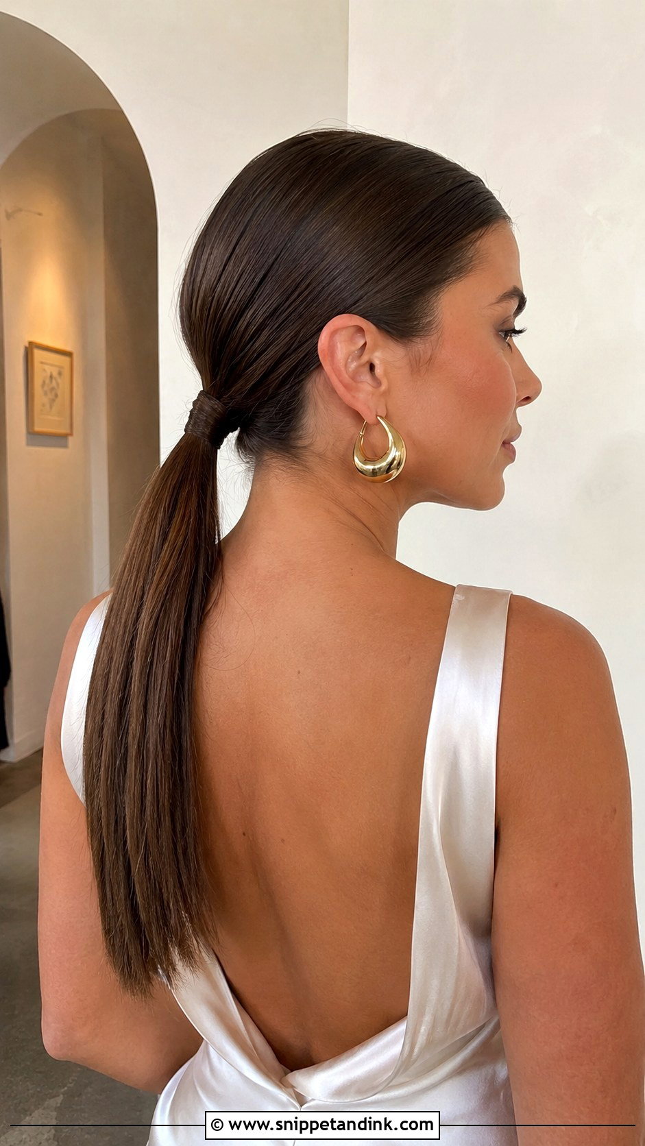 Straight Hair Low Ponytail - Snippet and Ink - 20 Straight Hair for Wedding Ideas