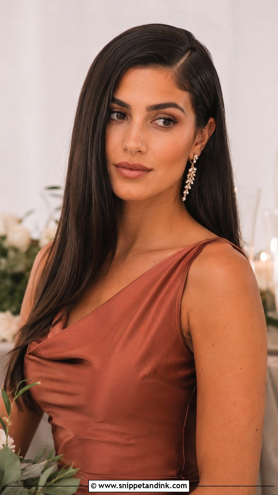 Straight Hair Side Part Bridesmaid Hairstyle - Snippet and Ink - 20 Bridesmaid Hairstyles Straight Hair