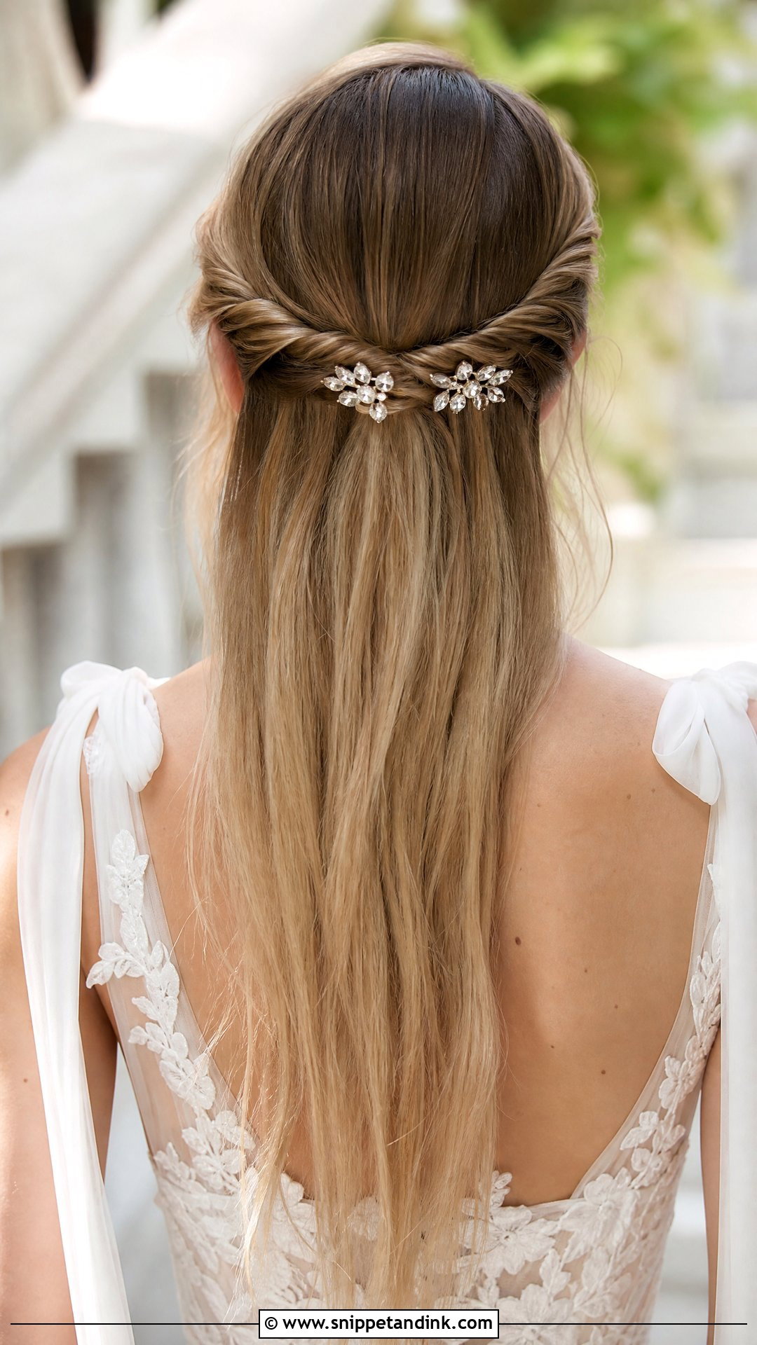 Straight Hair Twisted Half Up for Wedding Guest - Snippet and Ink - 20 Straight Hairstyles Wedding Guest