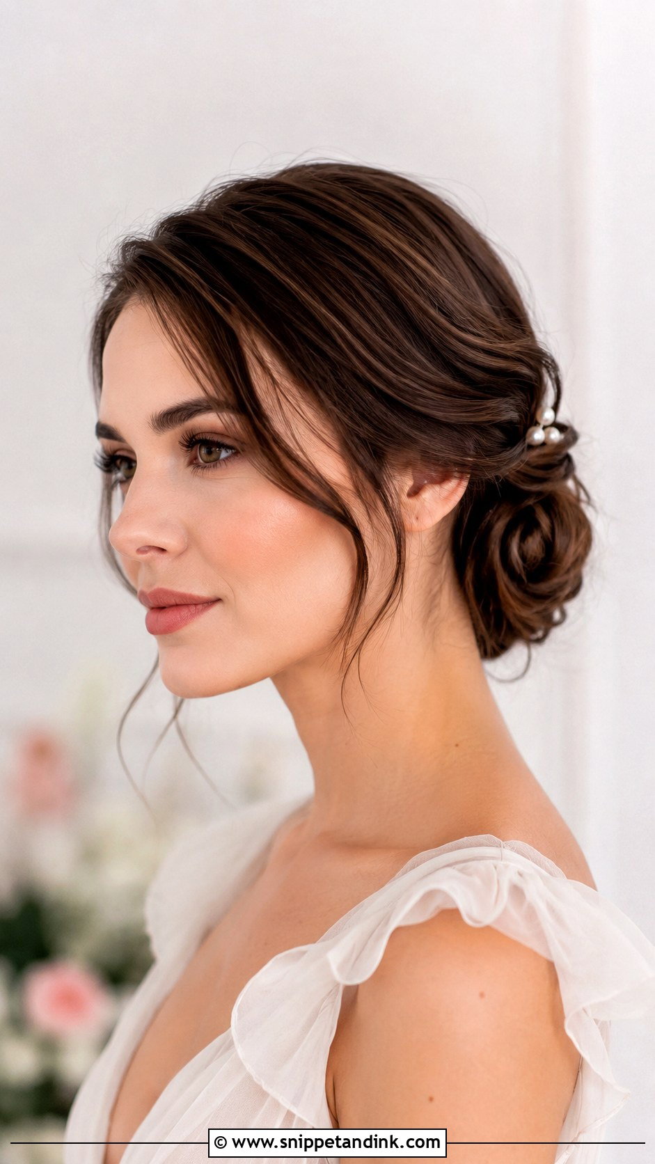 Straight Hair Twisted Low Updo - Snippet and Ink - 20 Straight Hair for Wedding Ideas