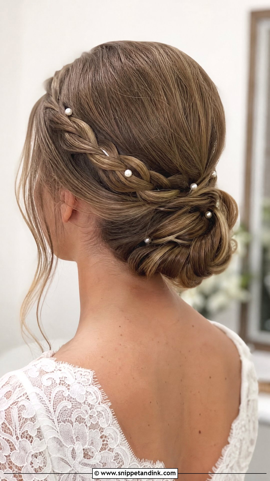 Straight Hair Wedding Braid Into Bun - Snippet and Ink - 20 Wedding Hair for Straight Hair Ideas