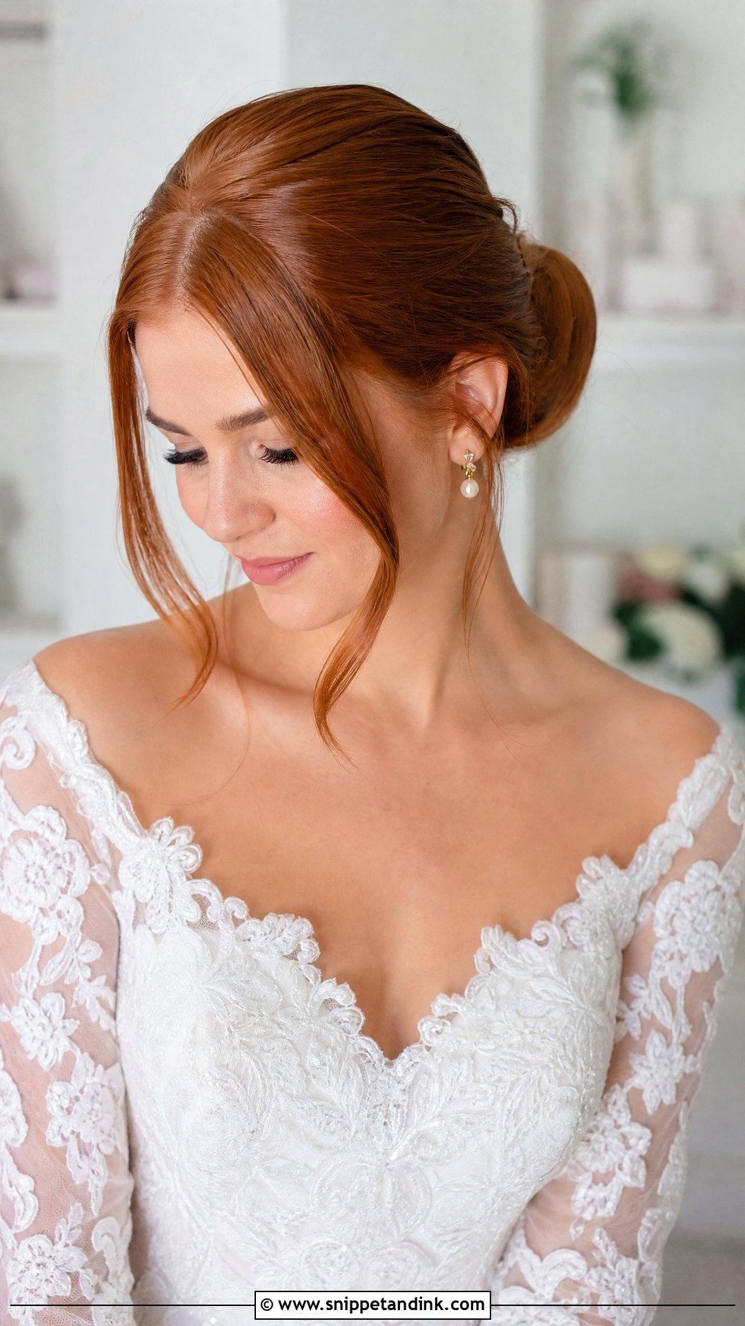 Straight Hair Wedding Bun With Face Framing Pieces - Snippet and Ink - 20 Wedding Hair for Straight Hair Ideas