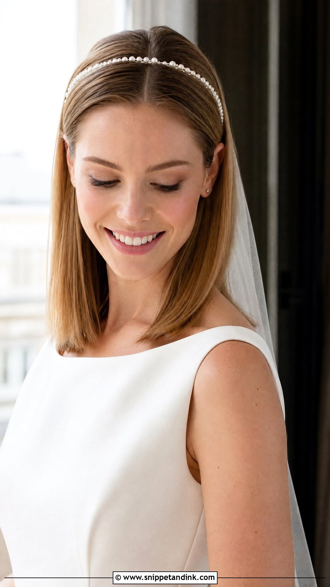 Straight Hair Wedding Hair With Headband - Snippet and Ink - 20 Wedding Hair for Straight Hair Ideas
