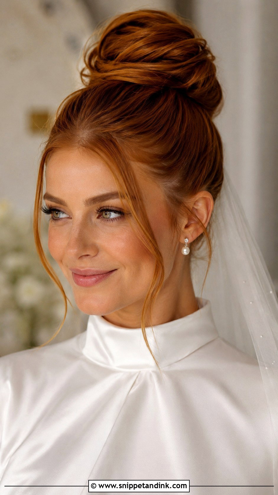 Straight Hair Wedding High Bun - Snippet and Ink - 15 Straight Hair Wedding Styles Brides