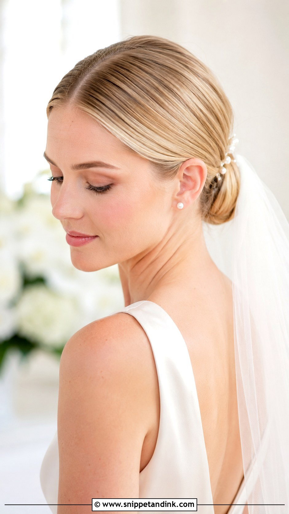 Straight Hair Wedding Low Bun - Snippet and Ink - 15 Straight Hair Wedding Styles Brides