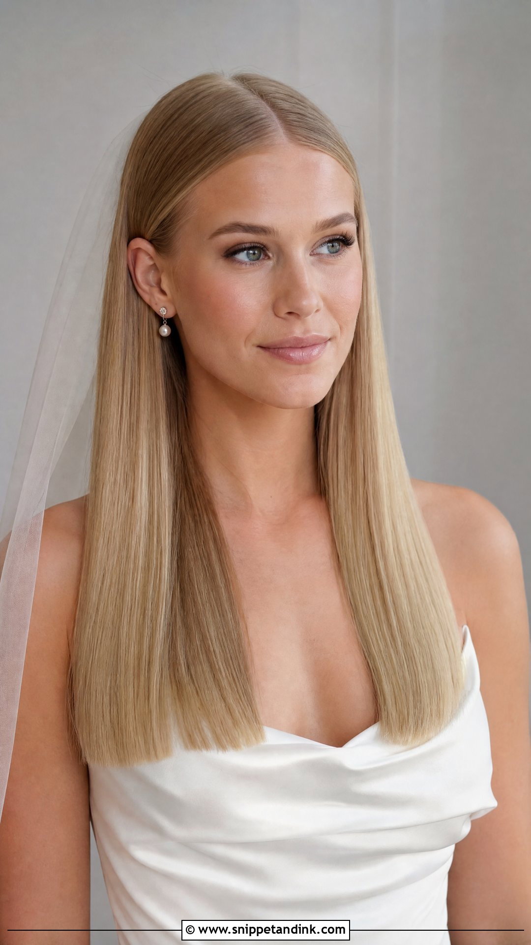 Straight Hair With Blunt Ends - Snippet and Ink - 20 Straight Hair Wedding Hairstyle Ideas