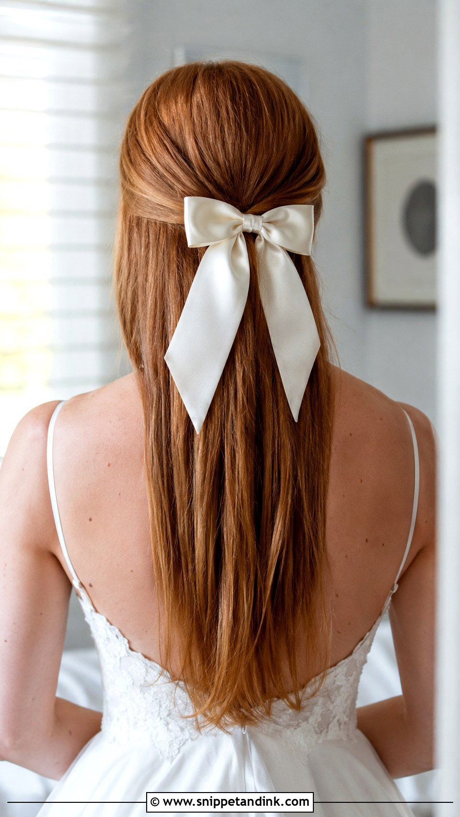 Straight Hair With Bow - Snippet and Ink - 15 Straight Hair Hairstyles for Weddings