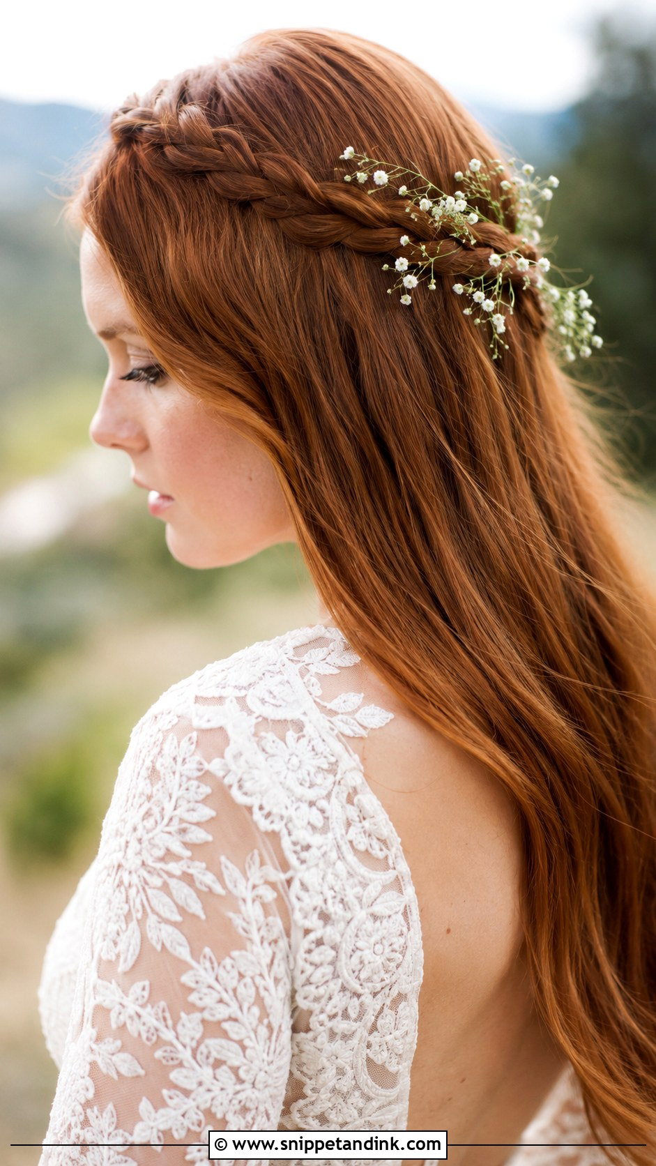 Straight Hair With Braided Crown - Snippet and Ink - 20 Straight Hair for Wedding Ideas