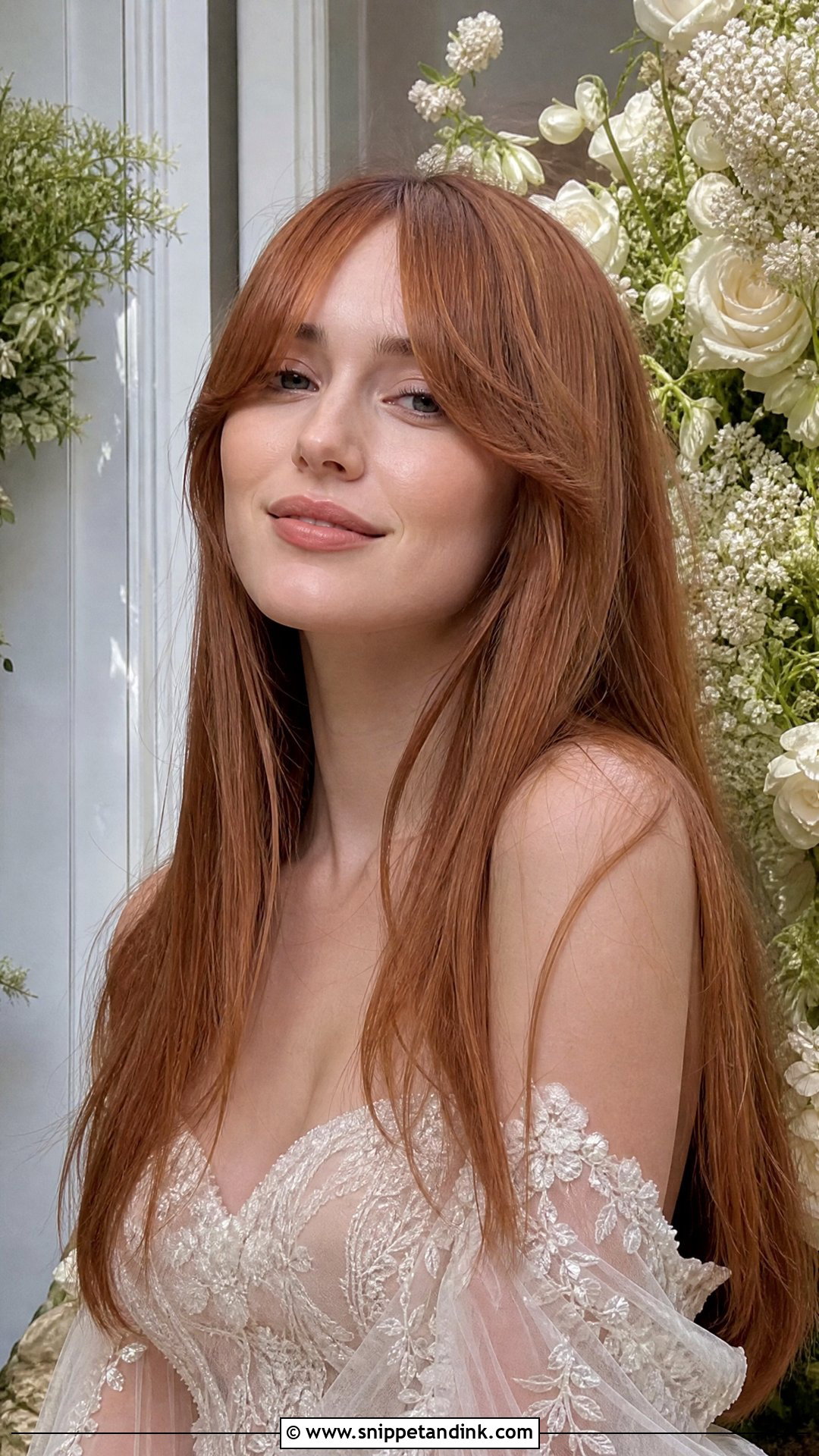 Straight Hair With Curtain Bangs for Wedding Guest - Snippet and Ink - 20 Straight Hairstyles Wedding Guest