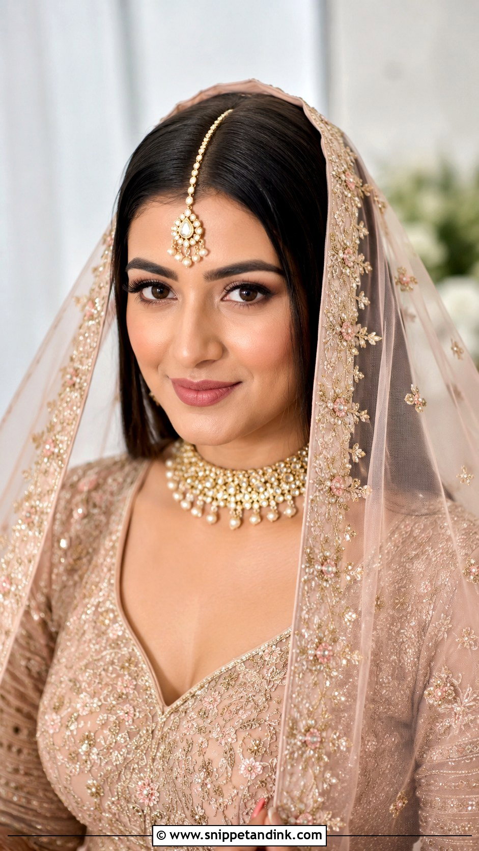 Straight Hair With Dupatta - Snippet and Ink - 15 Straight Hairstyles for Indian Wedding