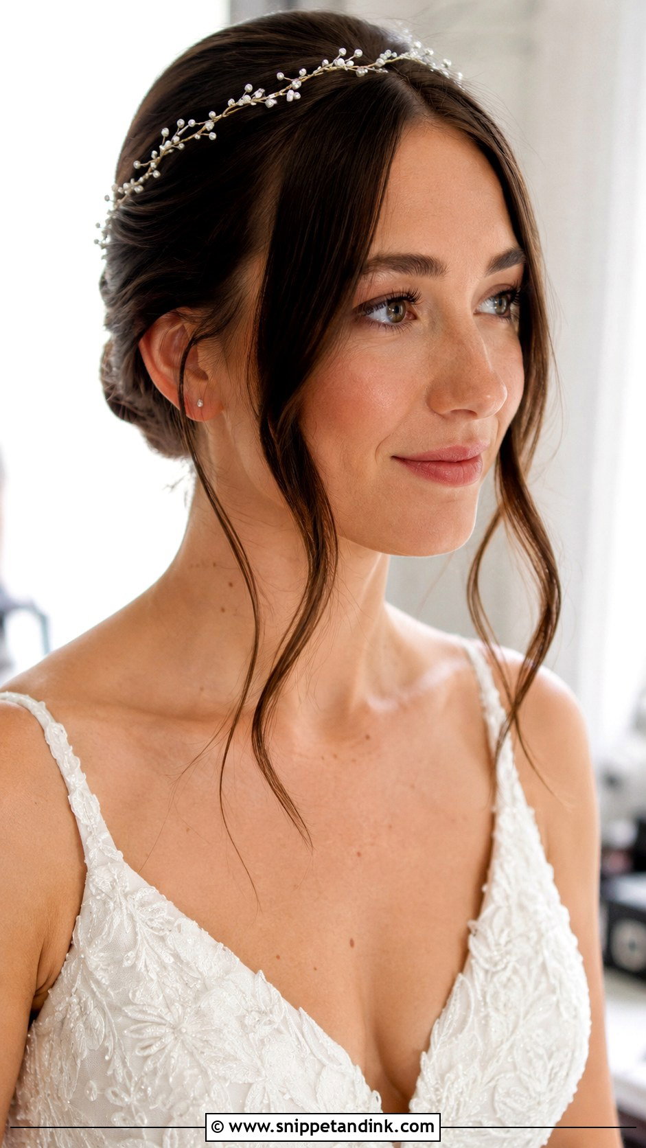 Straight Hair With Face Framing Tendrils - Snippet and Ink - 25 Hairstyles for Straight Hair for Wedding