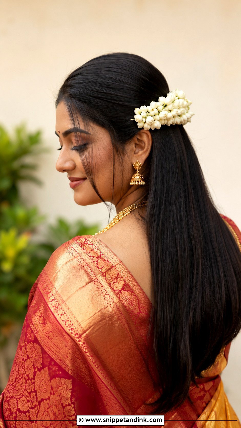 Straight Hair With Gajra Indian Wedding - Snippet and Ink - 15 Straight Hairstyles Indian Wedding