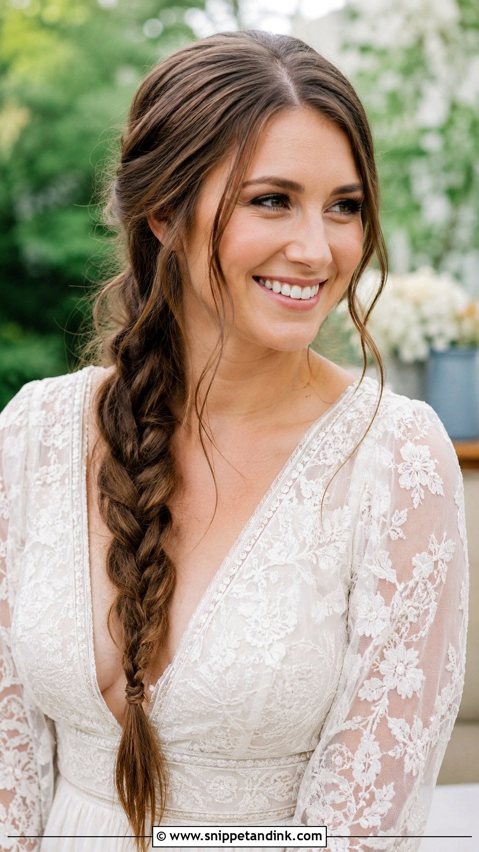 Straight Hair With Side Braid - Snippet and Ink - 30 Straight Hairstyles for Wedding