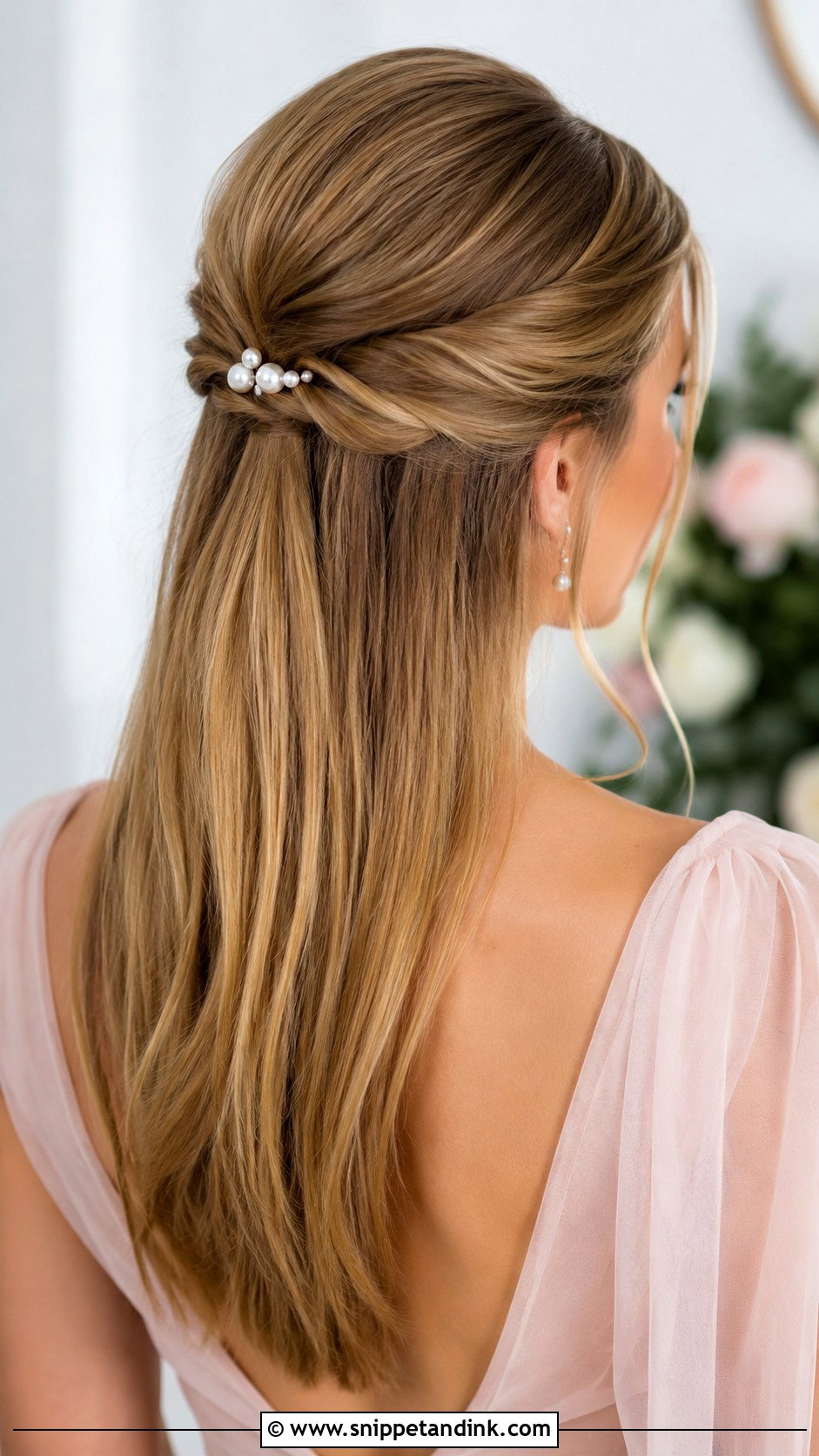 Straight Hair With Twisted Half Up - Snippet and Ink - 15 Simple Wedding Hairstyles Straight Hair