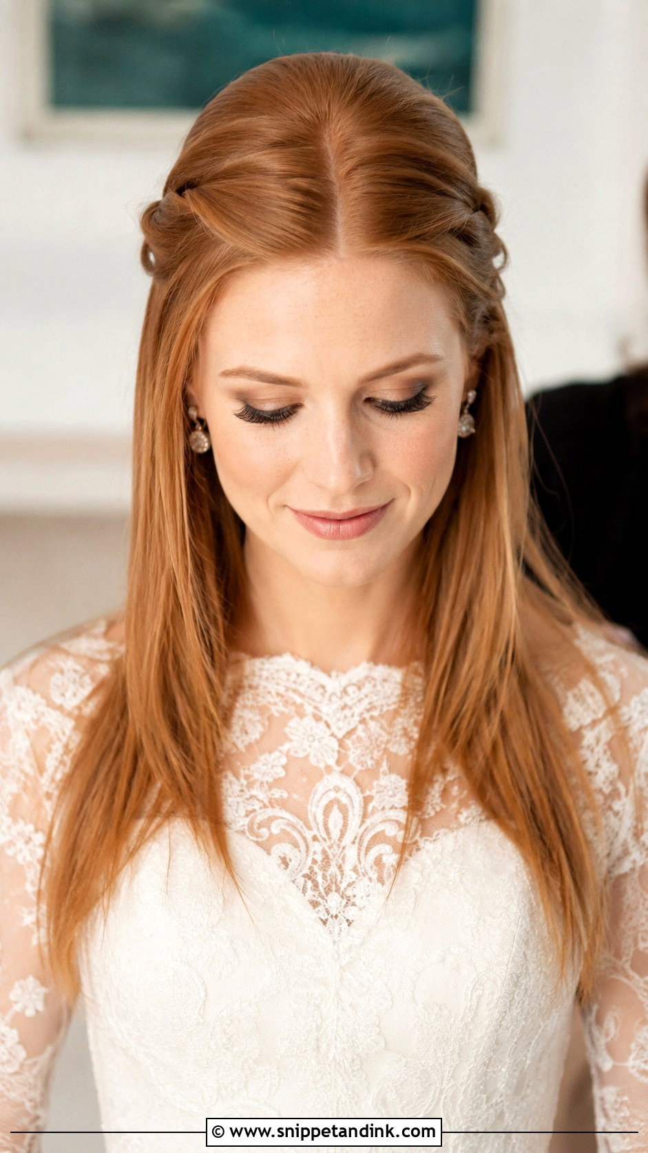 Straight Hair With Twisted Sides - Snippet and Ink - 25 Long Straight Hairstyles for Wedding