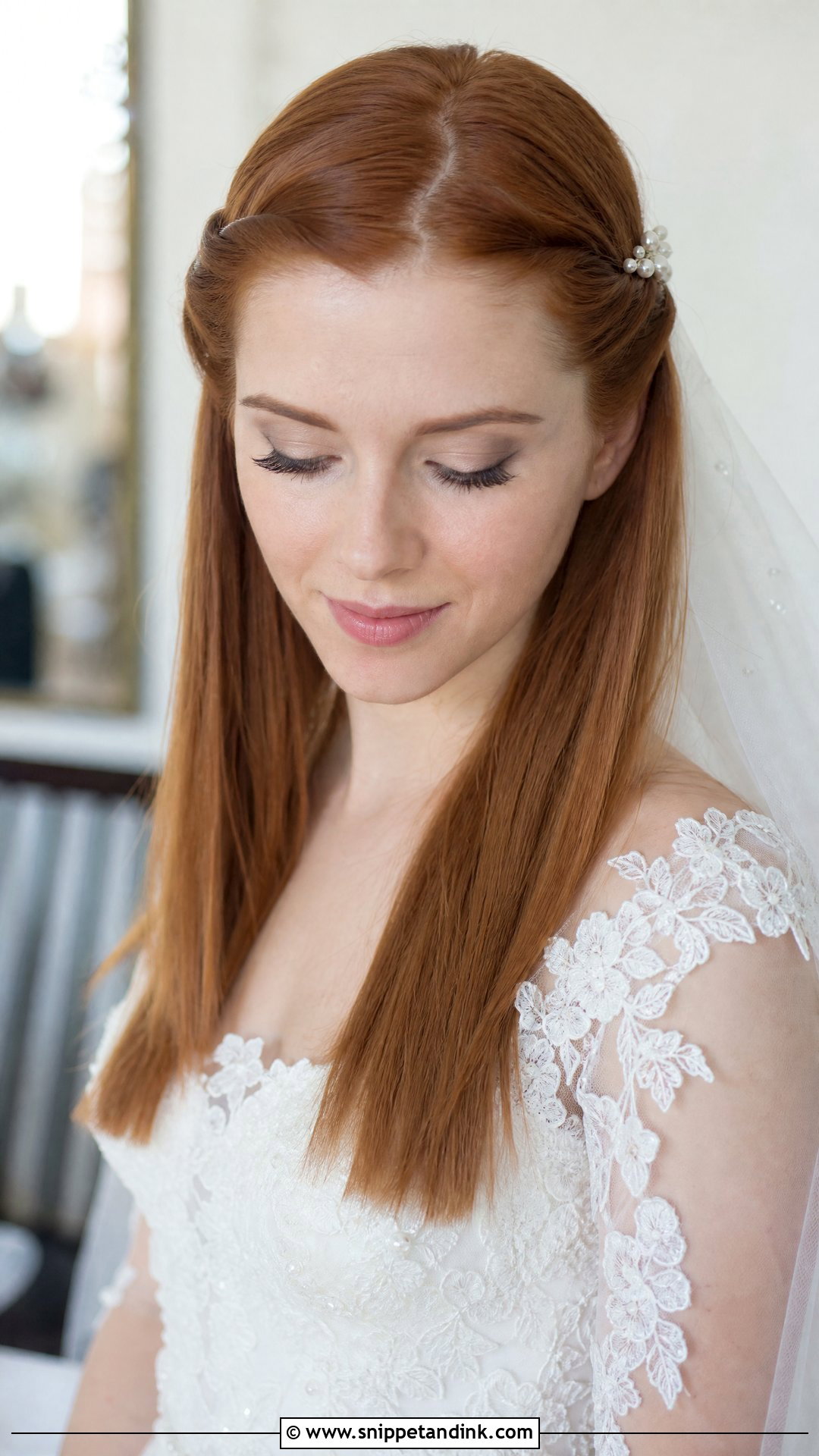 Straight Hair With Twisted Sides - Snippet and Ink - 20 Elegant Straight Wedding Hairstyles