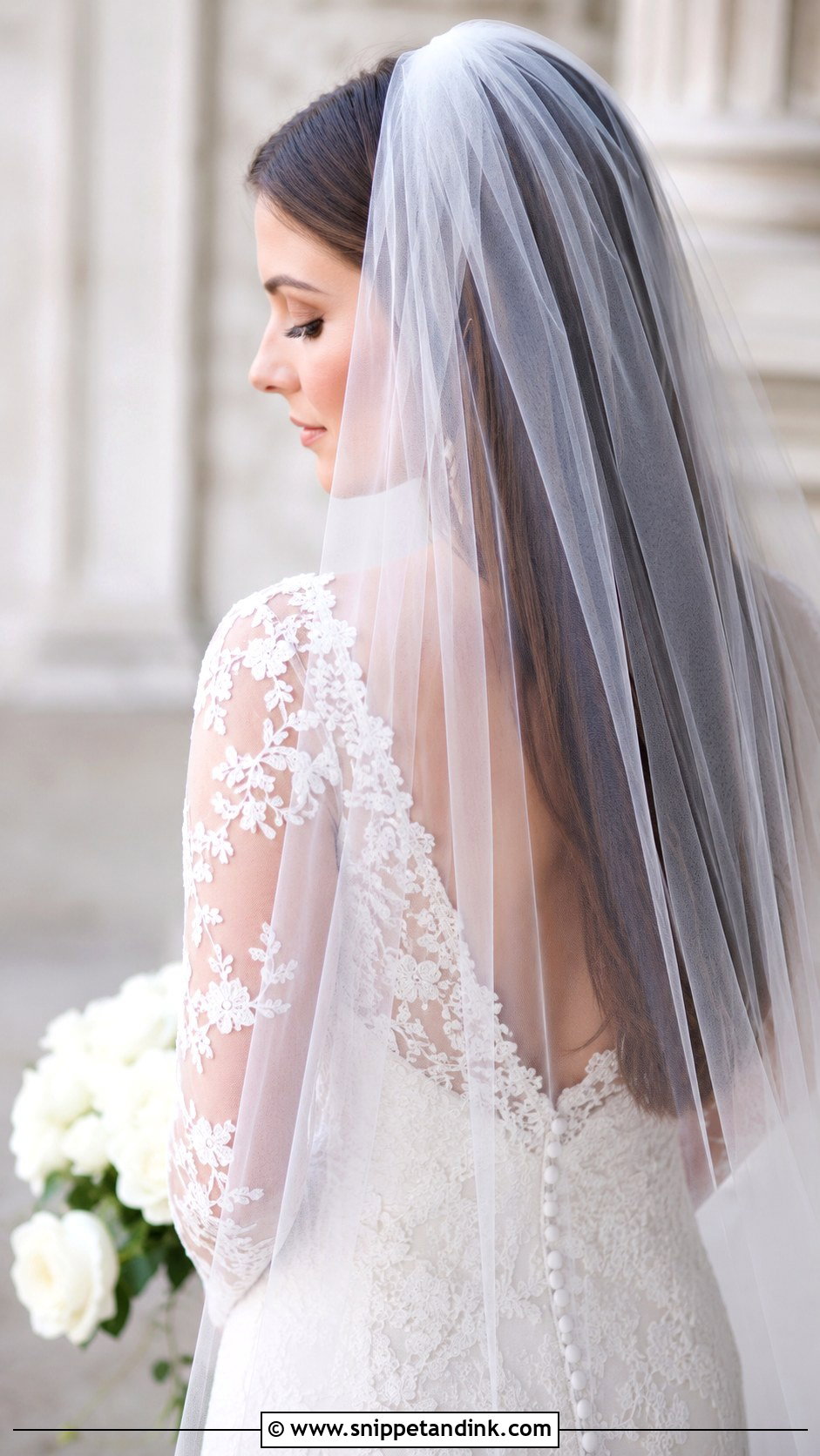 Straight Hair With Veil - Snippet and Ink - 30 Straight Hairstyles for Wedding