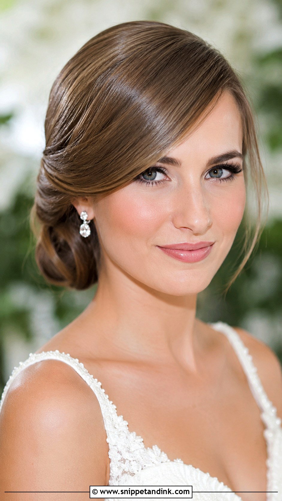 Straight Hair With a Deep Wave Tuck - Snippet and Ink - 25 Straight Bridal Hair Ideas