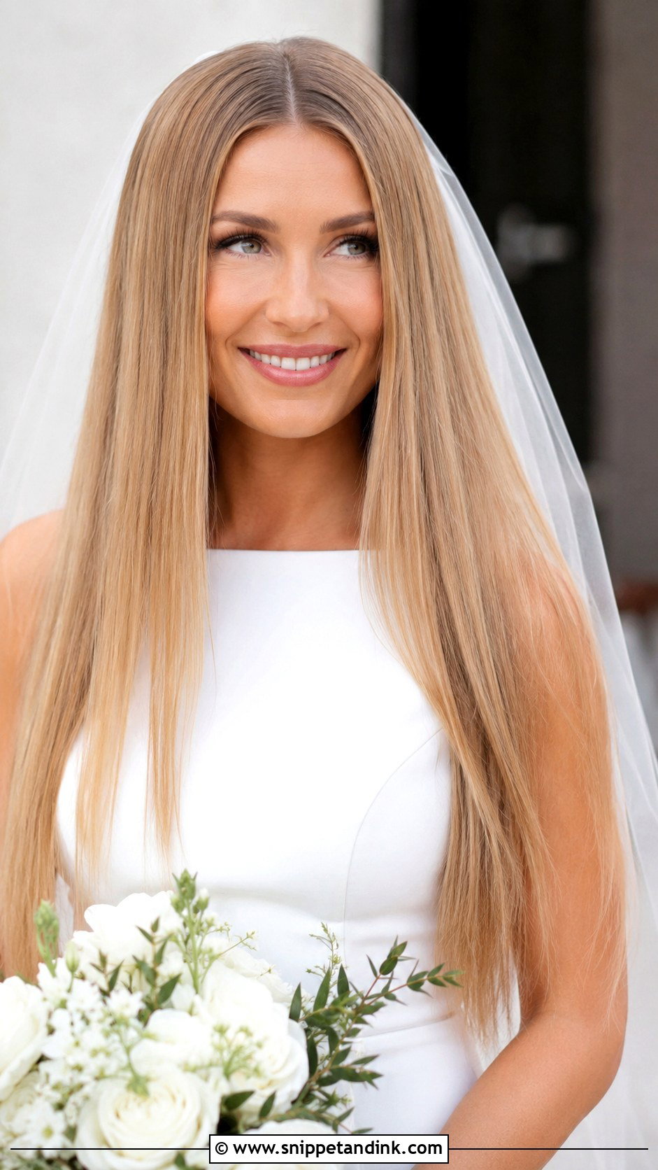 Straight Hair Worn Completely Down - Snippet and Ink - 25 Long Straight Hairstyles for Wedding