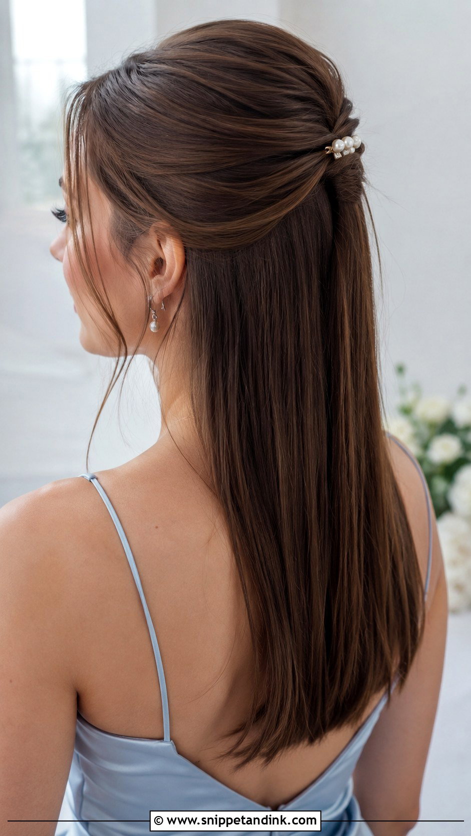Straight Half Up Half Down Prom Hair - Snippet and Ink - 15 Straight Hair for Prom Ideas