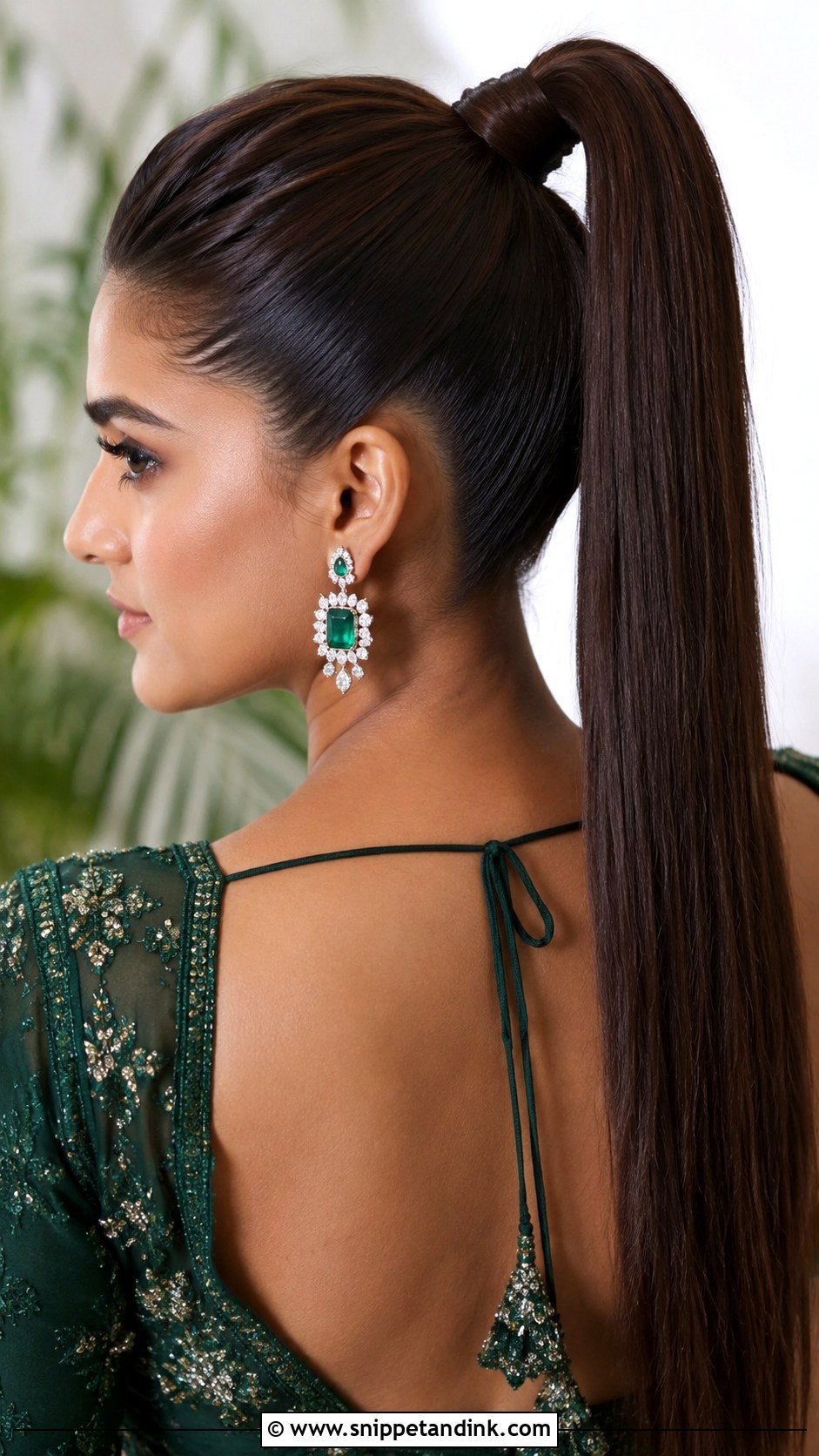 Straight High Ponytail - Snippet and Ink - 15 Straight Hairstyles for Indian Wedding
