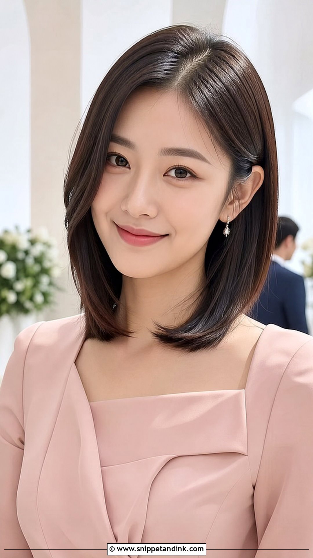Straight Lob Wedding Guest Hairstyle - Snippet and Ink - 15 Easy Mid Length Wedding Guest Hairstyles