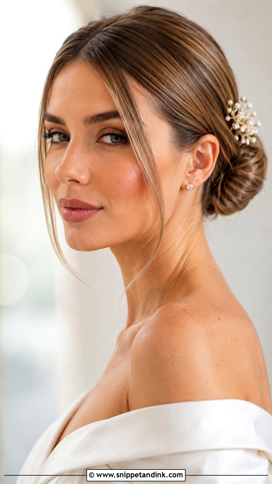 Straight Low Bun With Face Framing - Snippet and Ink - 15 Simple Wedding Hairstyles Straight Hair