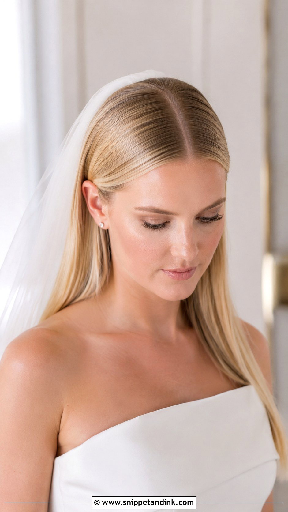 Straight Middle Part Wedding Hair - Snippet and Ink - 15 Simple Wedding Hairstyles Straight Hair