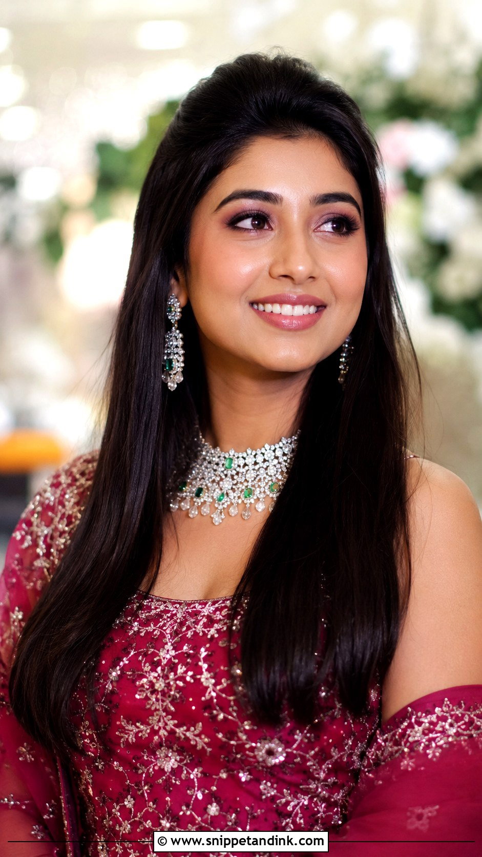 Straight Open Hair With Bouncy Volume - Snippet and Ink - 30 Straight Open Hairstyles Indian Wedding