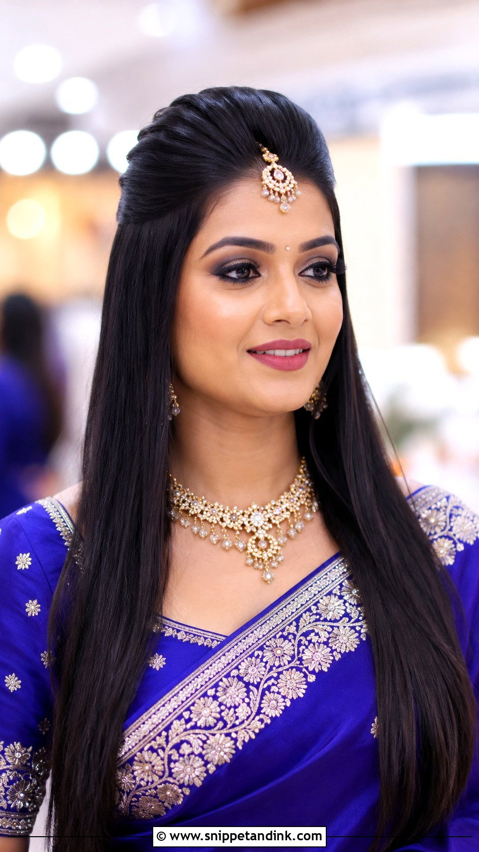 Straight Open Hair With Puff - Snippet and Ink - 30 Straight Open Hairstyles Indian Wedding
