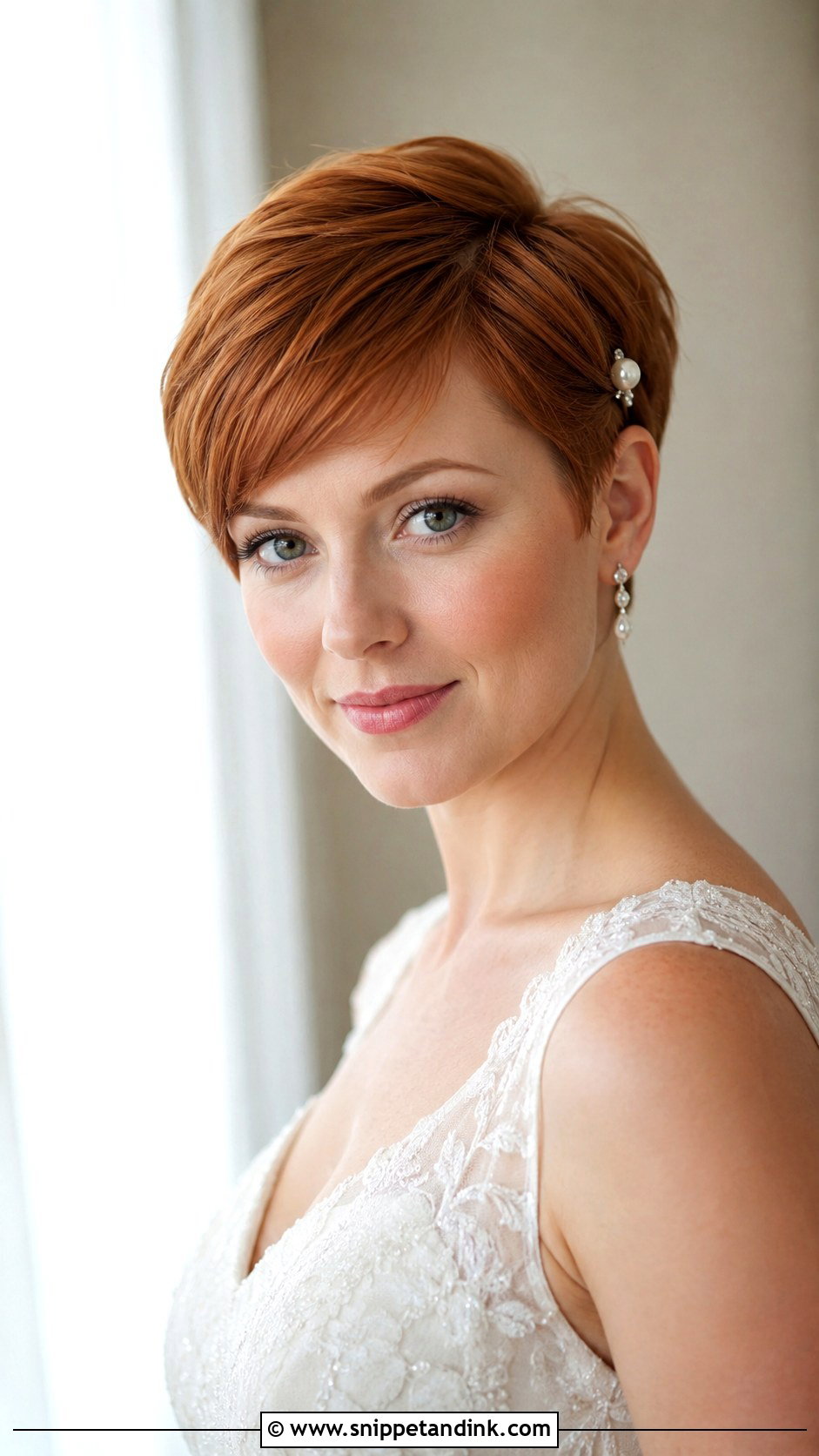 Straight Pixie With Side Swept Bangs - Snippet and Ink - 15 Short Straight Hairstyles for Wedding