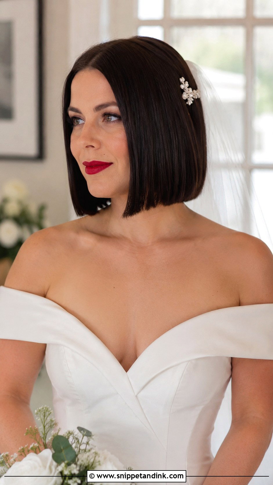 Straight Sleek Bob For Brides - Snippet and Ink - 25 Straight Wedding Hairstyles