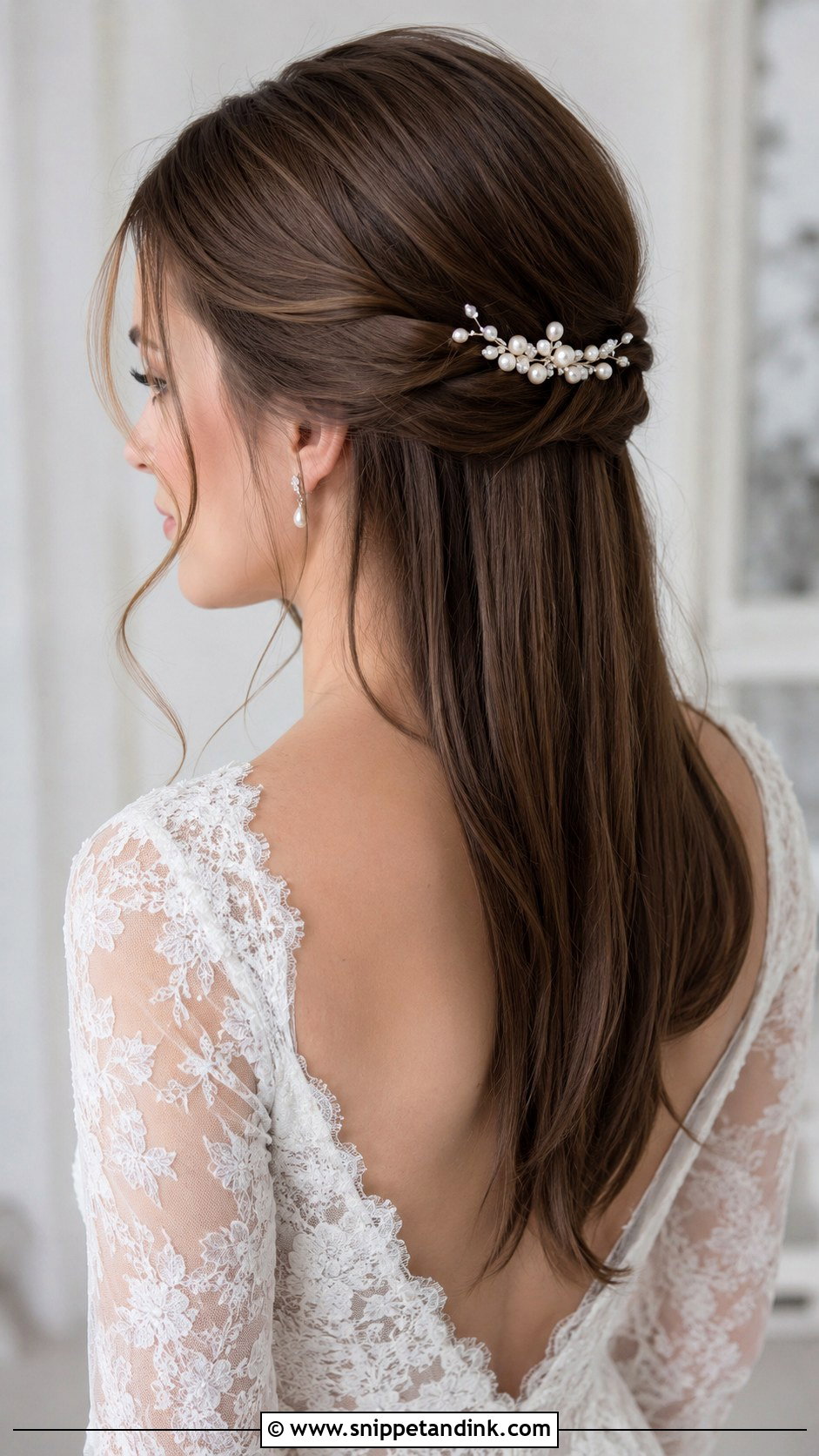 Straight Twisted Half Up Wedding Hair - Snippet and Ink - 15 Straight Hair Hairstyles for Weddings
