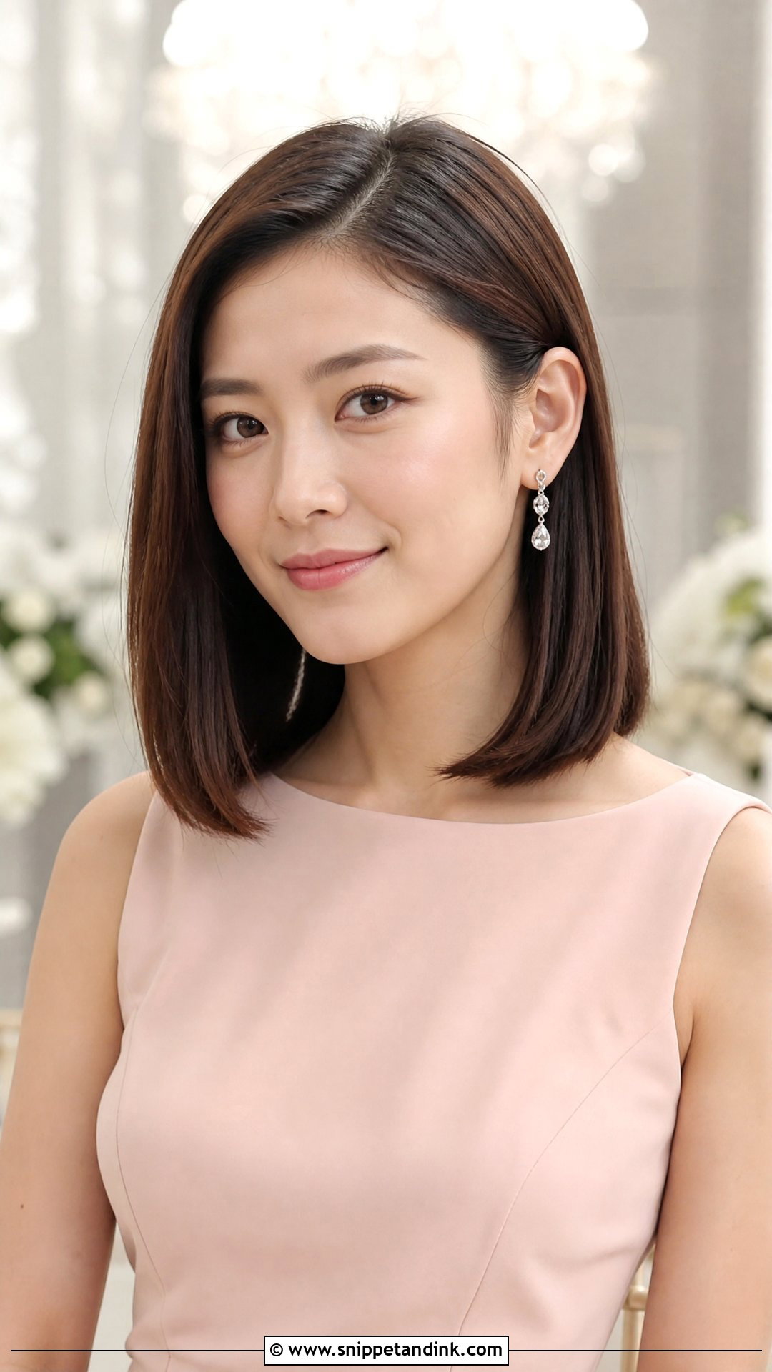 Straight Wedding Guest Hair With Tucked Ends - Snippet and Ink - 15 Easy Medium Length Wedding Guest Hairstyles
