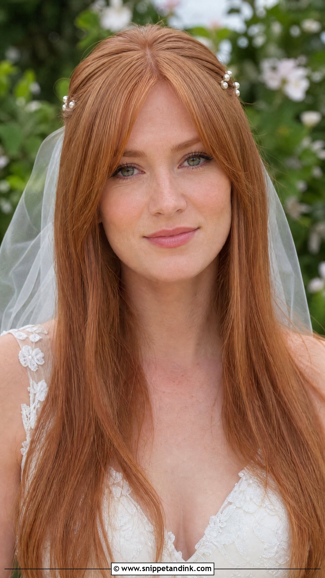 Straight Wedding Hair Down With Curtain Bangs - Snippet and Ink - 20 Straight Wedding Hair Down Ideas