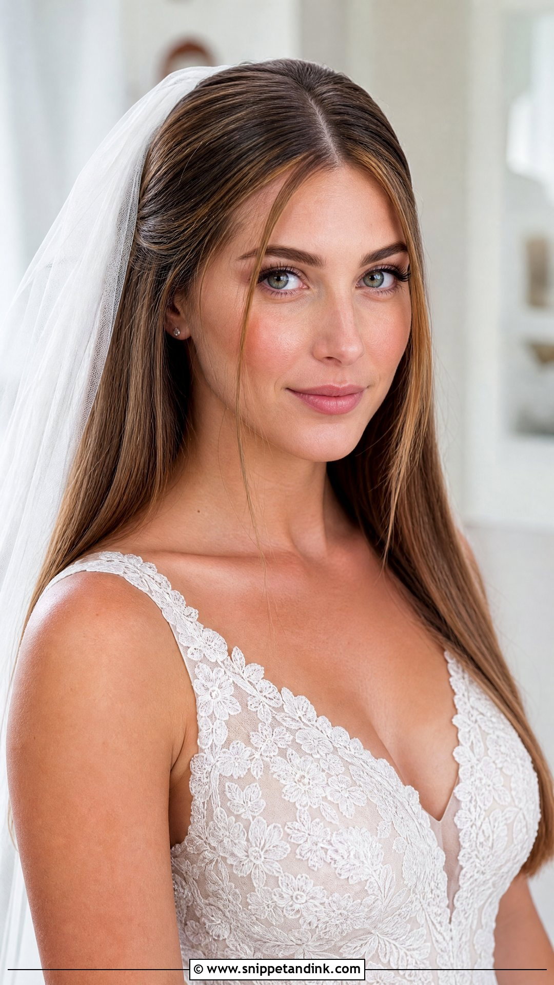 Straight Wedding Hair Down With Veil - Snippet and Ink - 20 Straight Wedding Hair Down Ideas
