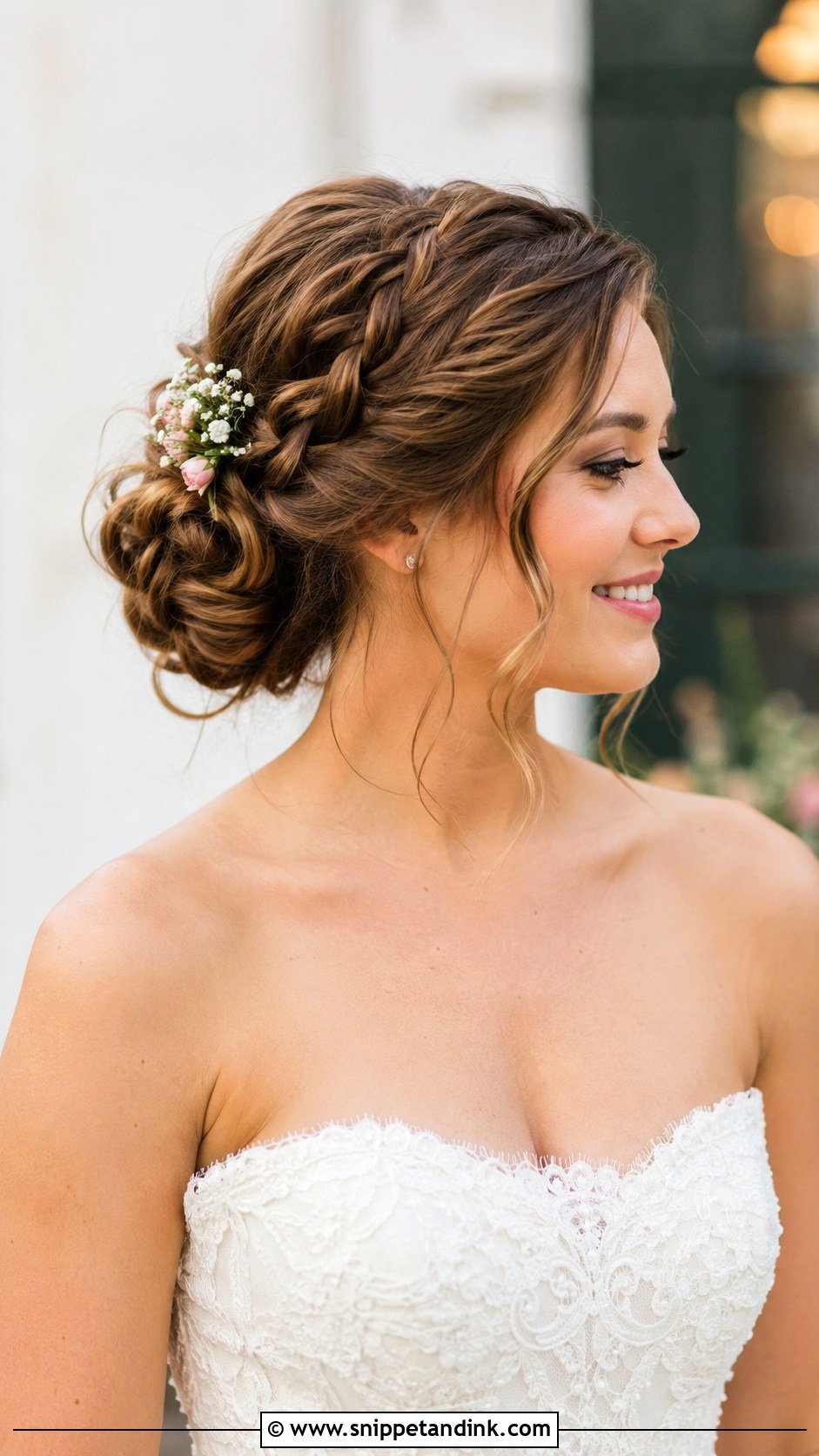 Strapless Wedding Braided Updo - Snippet and Ink - 15 Strapless Wedding Hairstyles