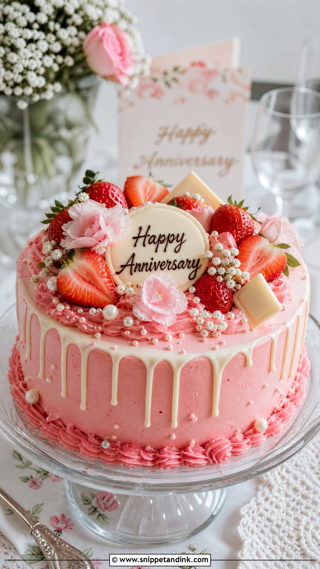 Strawberry Anniversary Cake - Snippet and Ink - 25 Happy Wedding Anniversary Cake Ideas