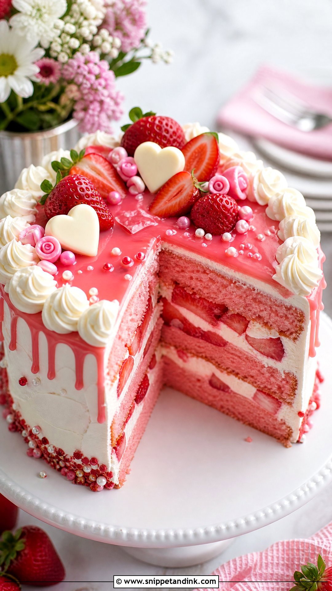 Strawberry Anniversary Cake - Snippet and Ink - 25 Love Anniversary Cake Ideas