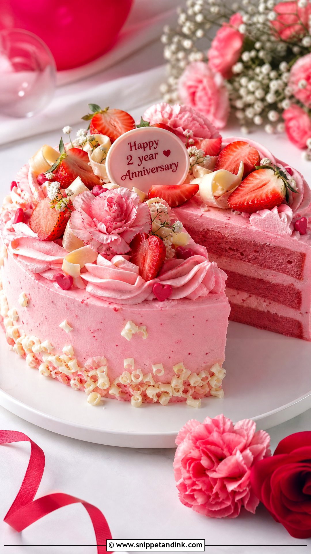 Strawberry Anniversary Cake - Snippet and Ink - 30 2 Year Anniversary Cake Ideas