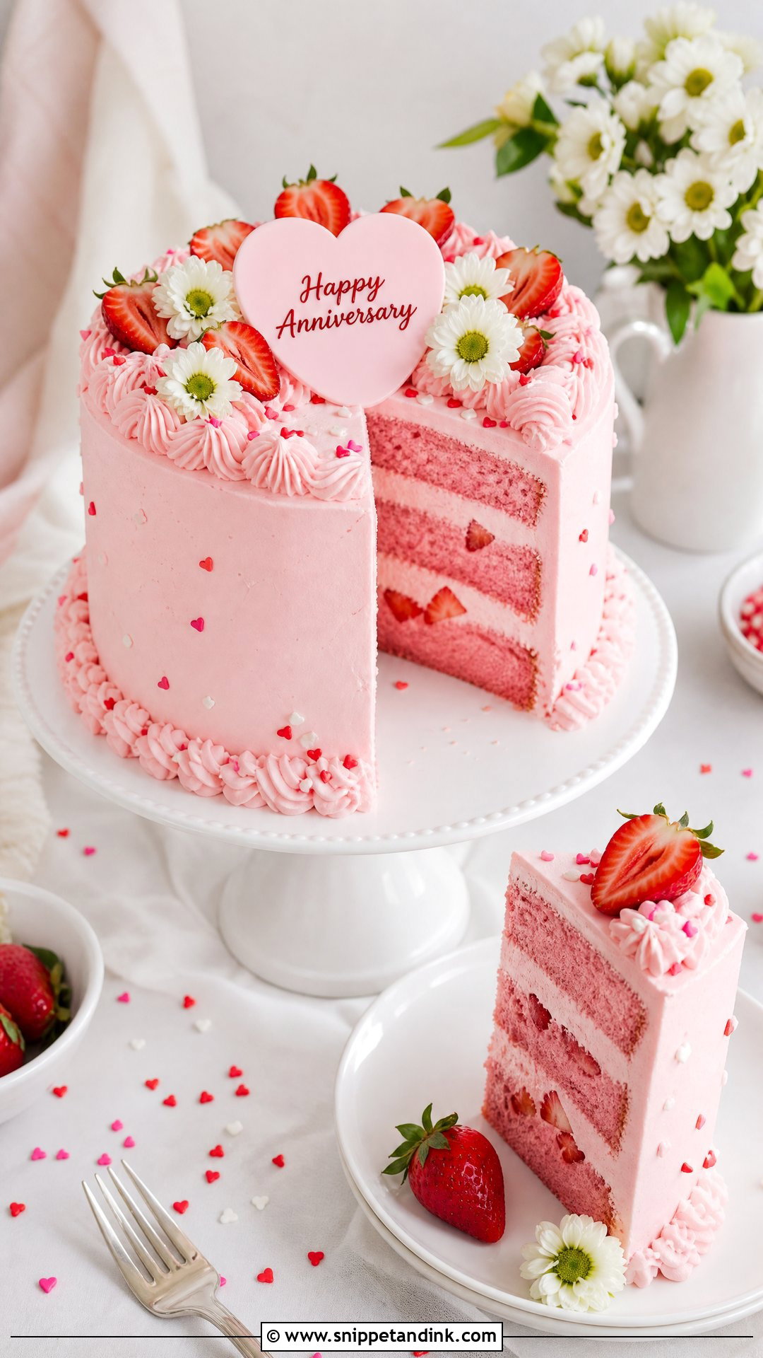 Strawberry Anniversary Cake - Snippet and Ink - 30 Couple Anniversary Cake Ideas