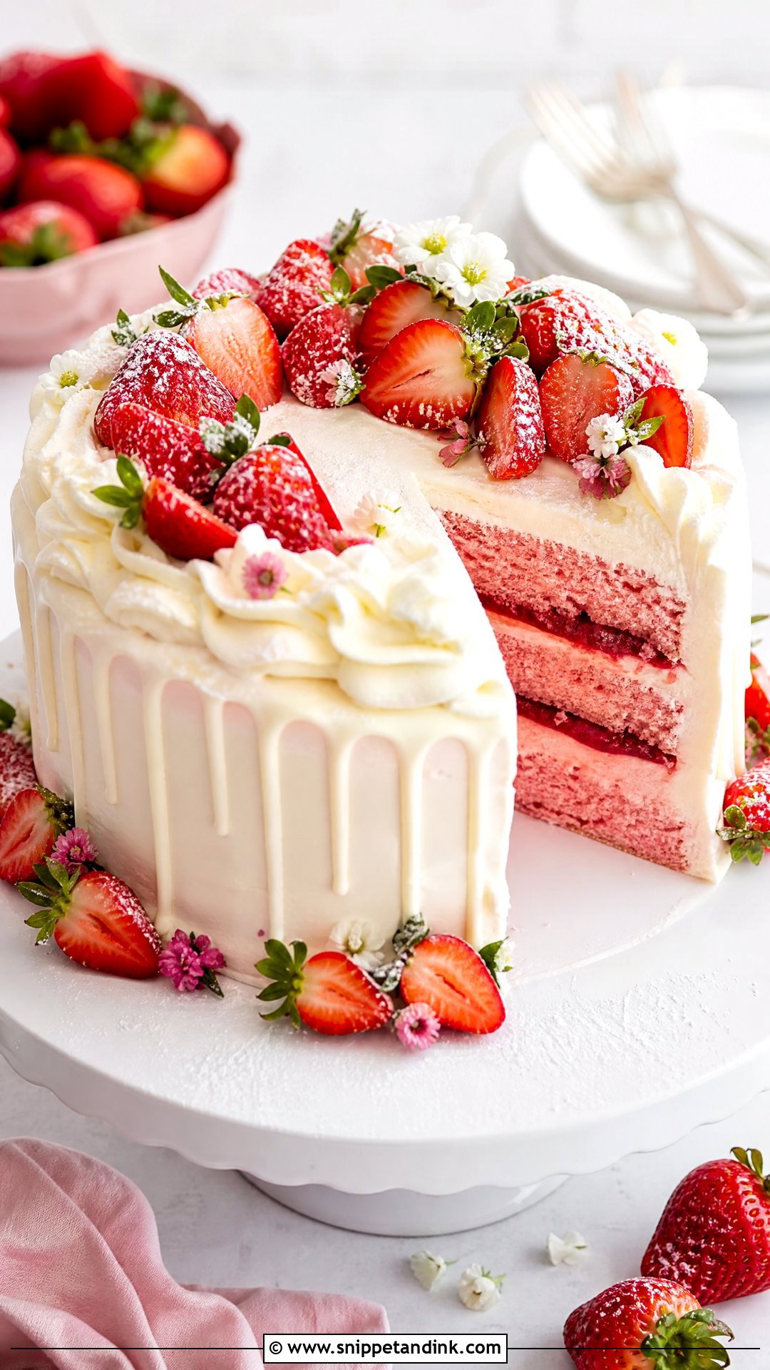 Strawberry Anniversary Cake - Snippet and Ink - 35 Anniversary Cake Ideas