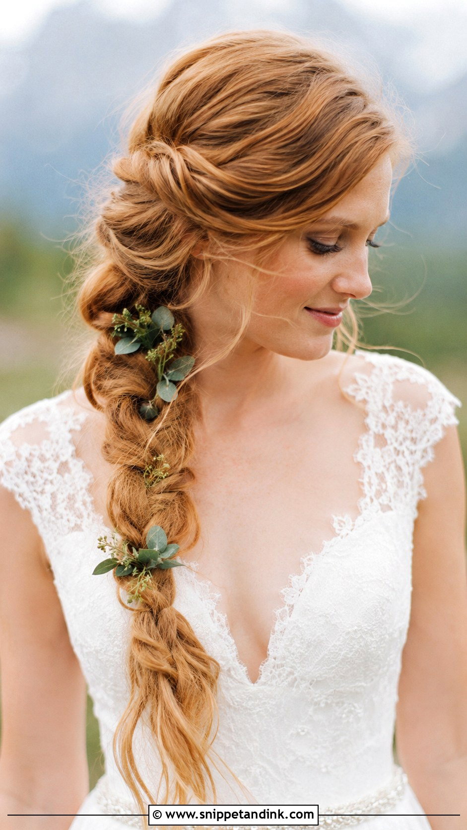 Strawberry Blonde Side Braid - Snippet and Ink - 25 Ginger Wedding Hair Ideas