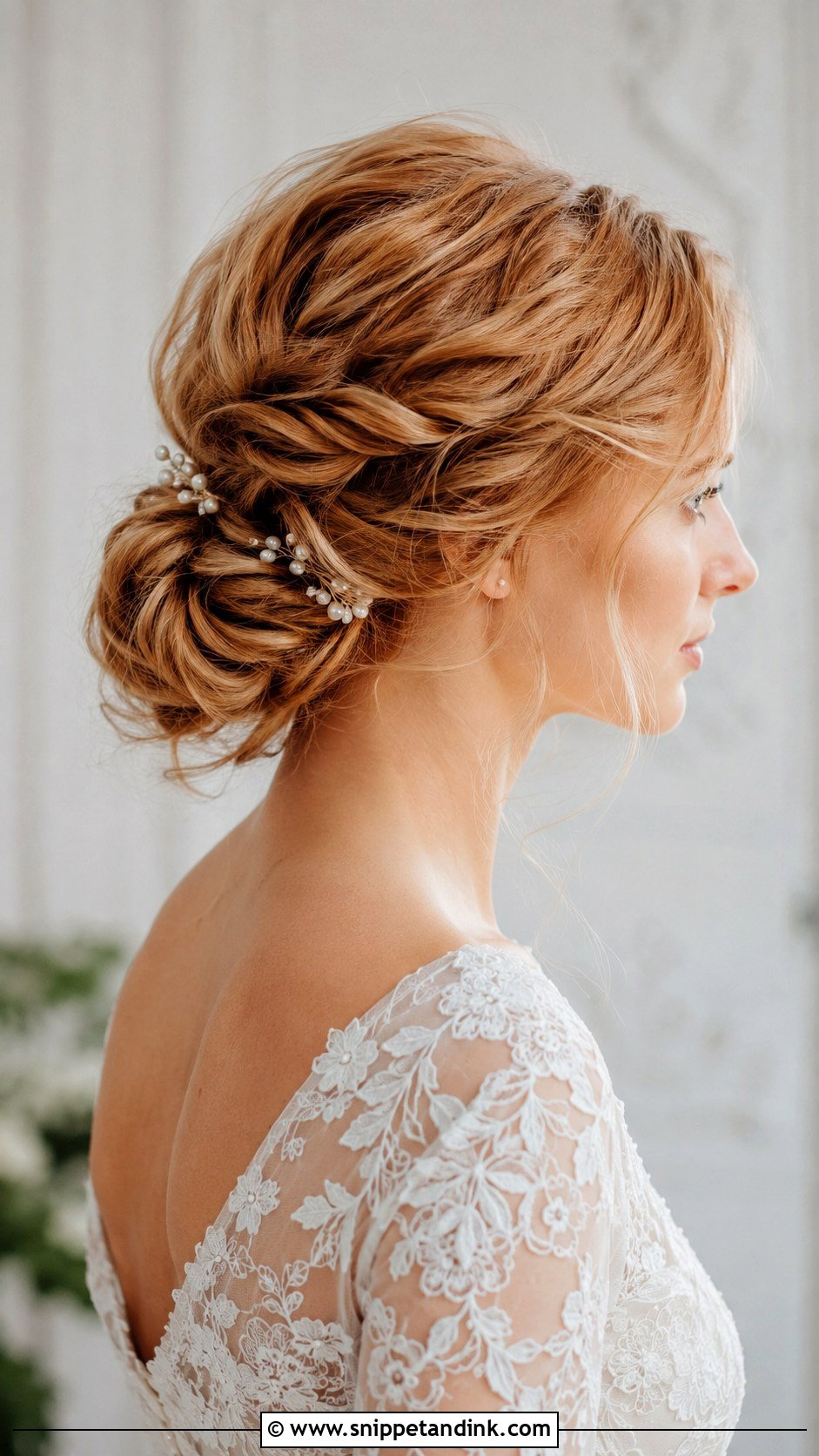 Strawberry Blonde Wedding Chignon - Snippet and Ink - 15 Strawberry Blonde Wedding Hair Ideas