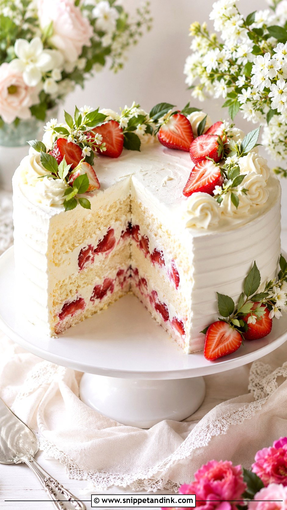Strawberry Casata Wedding Cake - Snippet and Ink - 20 Casata Cake Ideas for Wedding