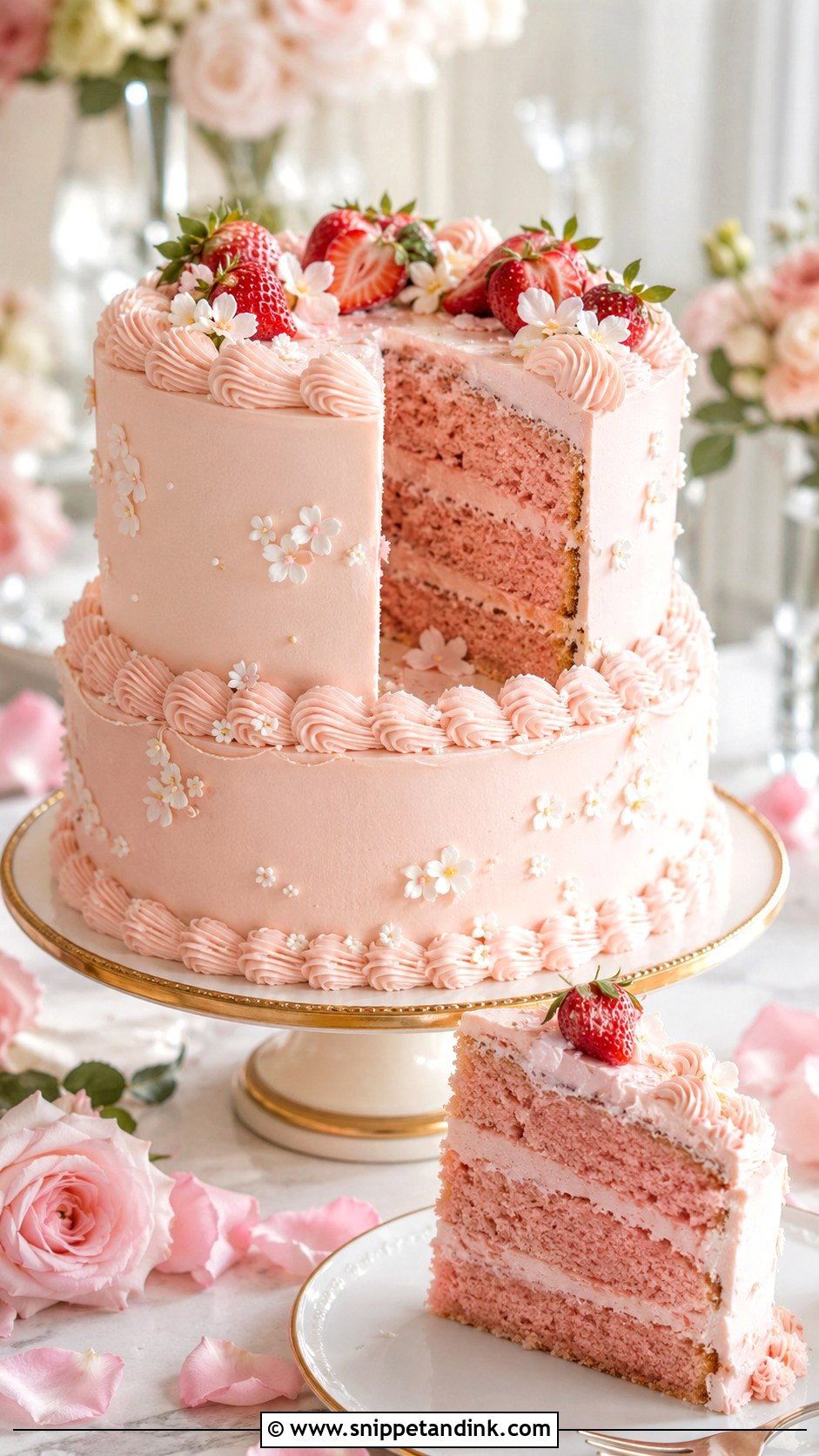 Strawberry Champagne Wedding Cake Mix - Snippet and Ink - 20 Wedding Cake Mix Ideas