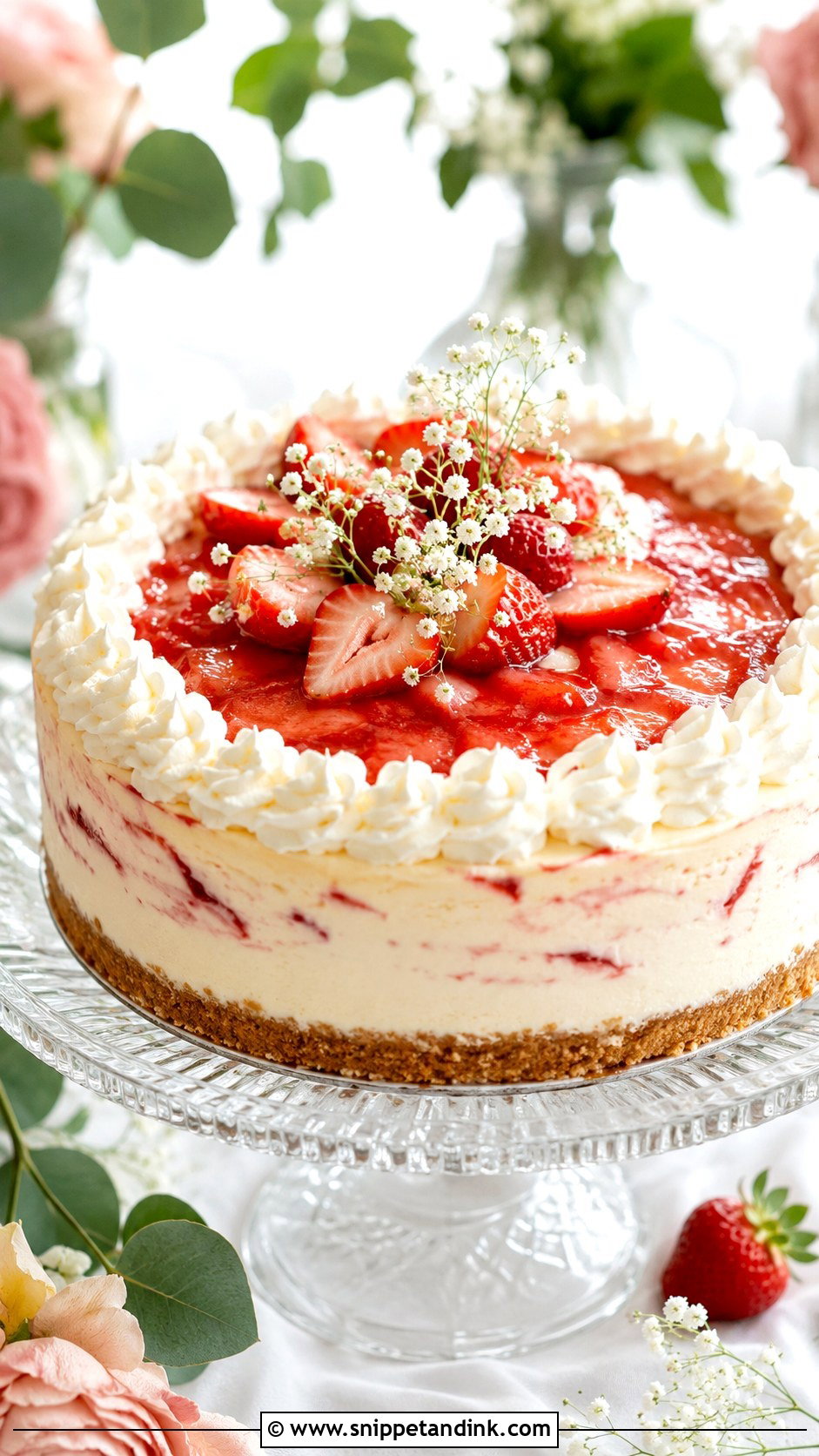Strawberry Cheesecake Wedding Cake - Snippet and Ink - 20 Cheesecakes for Weddings